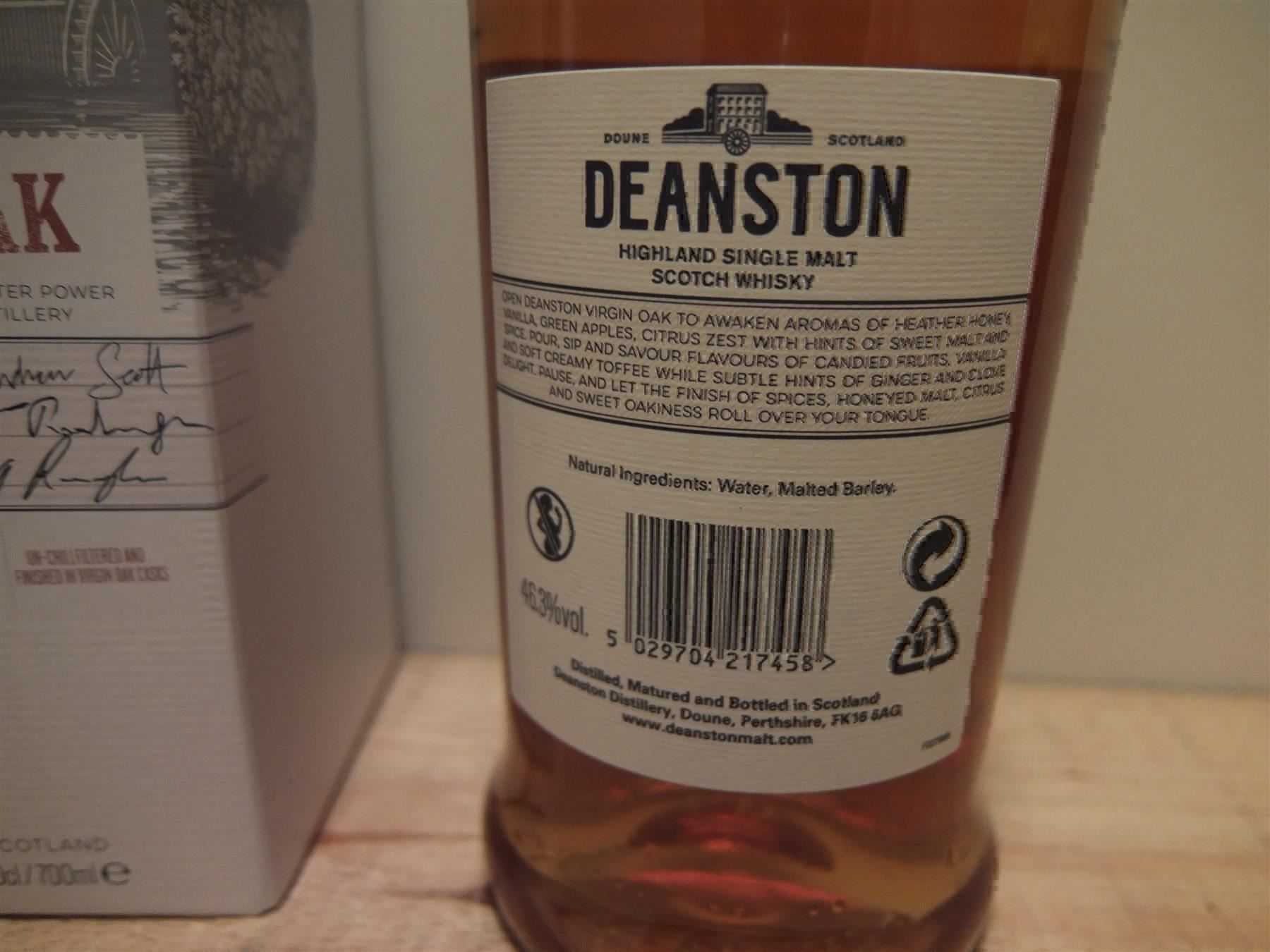 Bevande alcoliche: Deanston Virgin Oak, UN CHILL FILTRED... – Nuovo e nell'imballaggio originale da Wöschnau venduto da Vinsale 4