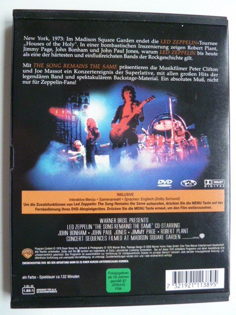 Tutti i DVDs: Led Zeppelin - The Song remains the same – Usato da Au ZH venduto da sikoku 2