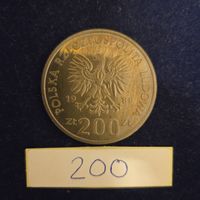 Münze Polen 200 Zloty 1988 Fussball WM 1990 
