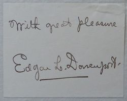 Edgar L. Davenport (1862-1918) Schauspieler - Autogramm