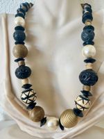 Exklusive Designer Statement Kette aus Naturmaterialien 60cm