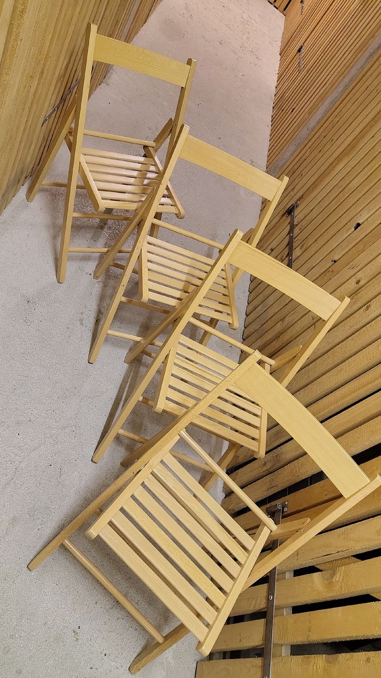 Ikea Tischset: 4 chaises pliables IKEA en bois de hêtre – Neu (gemäss Beschreibung) aus Petit-Lancy von Rolandex