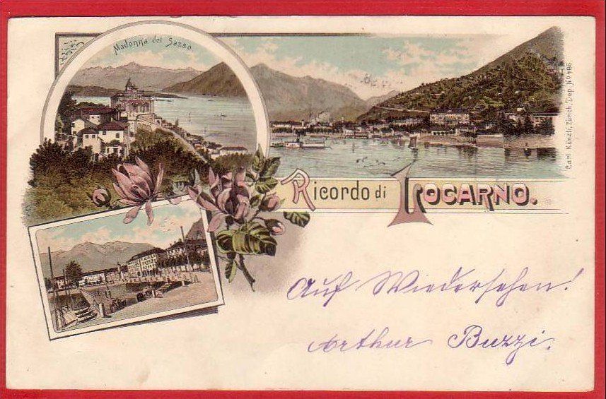 Cartoline postali: LOCARNO, LITHO 1903 – Usato da Grüningen venduto da Kartenlaube