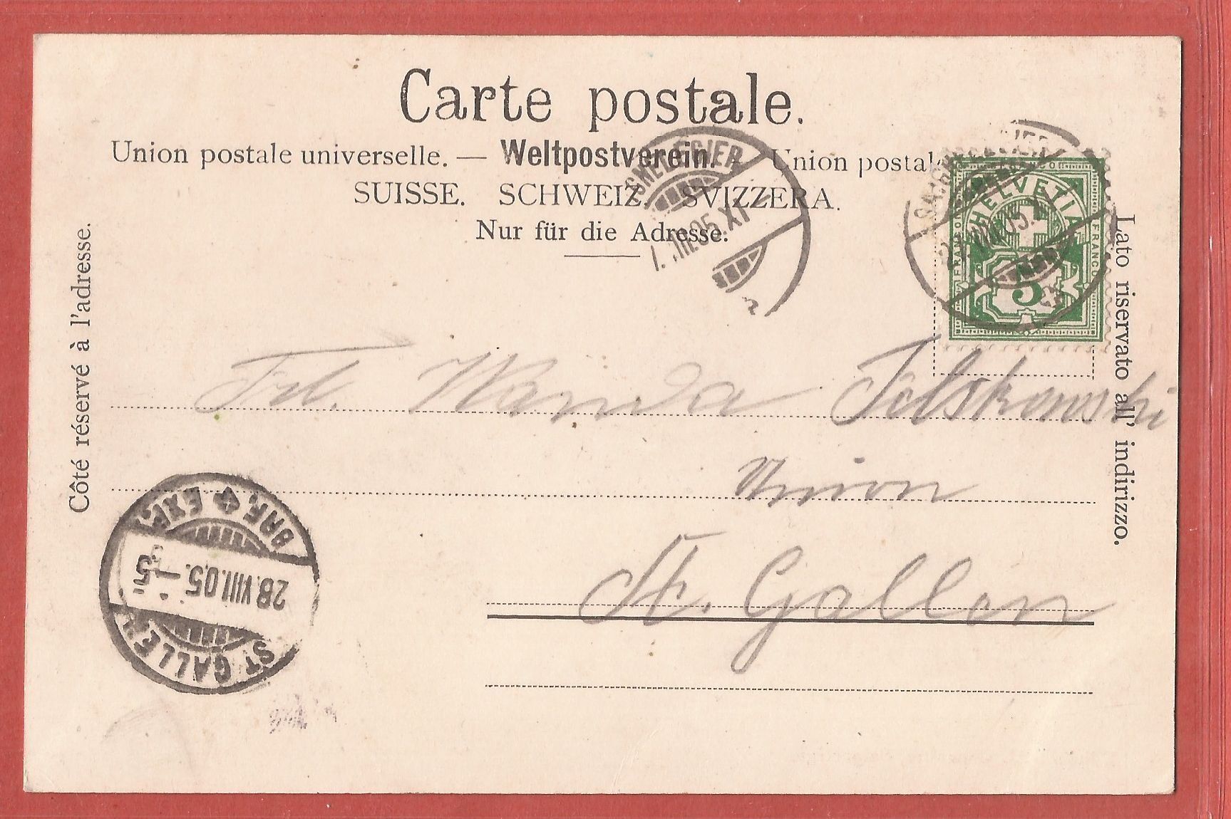 Cartoline postali: Saignelégier - 1905 – Usato da Fislisbach venduto da Porano 1