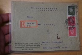 DR Couvert Einschr. Berlin 1930 Transport Comptoir TOP !!!!!
