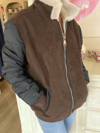 Braune Shearling Winterjacke, Top Zustand, Grösse M