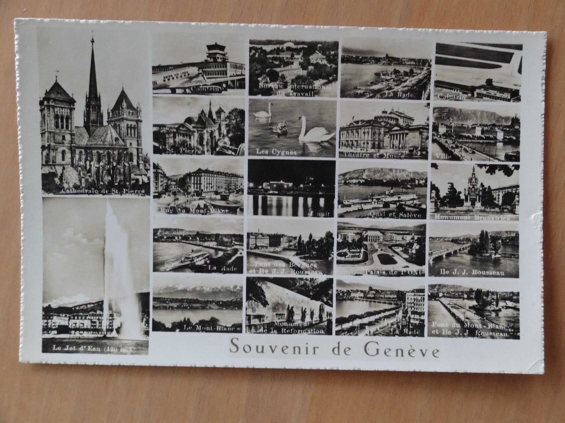Ansichtskarten: Souvenir de Genève - 1958 – Gebraucht aus St Léonard von Riglin