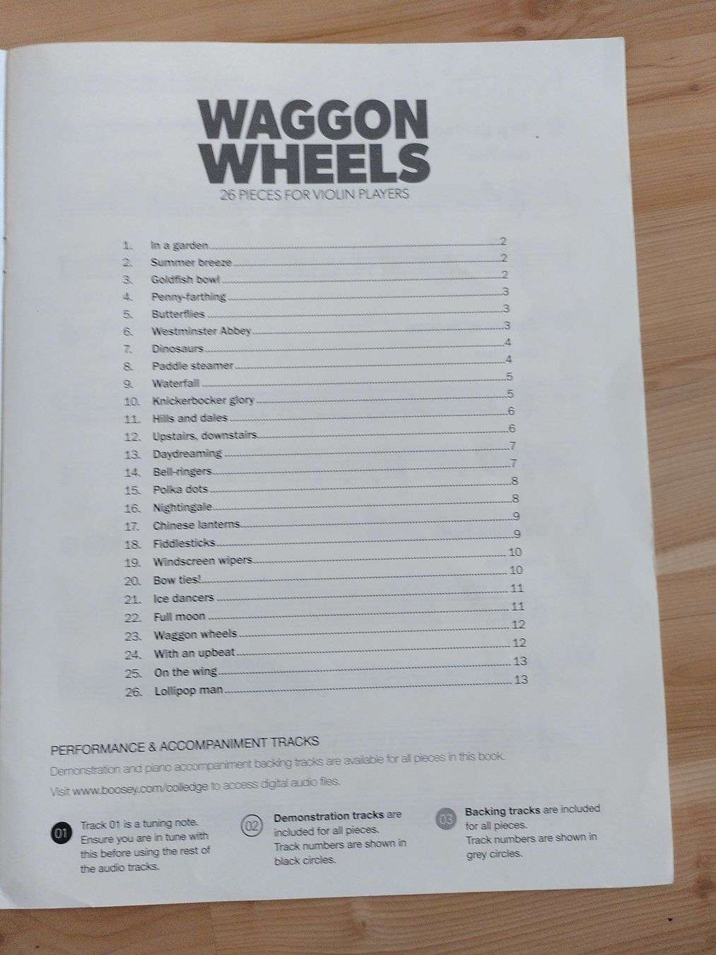 Libri: WAGGON WHEELS/ 26 PIECES FOR VIOLIN PLAYERS – Usato da Brugg AG venduto da olamim 1