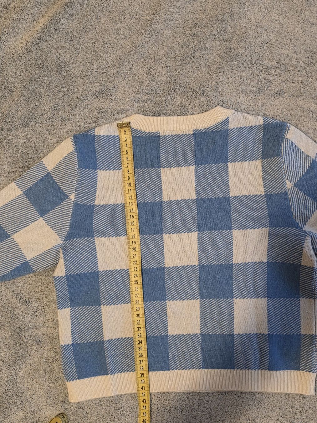 Tops: Sinsay Strickpullover blau weiss kariert, Grösse M – Neu (gemäss Beschreibung) aus St Gallen von vir_5kgt 2