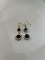 Schwarz - goldene Ohrringe, Modeschmuck