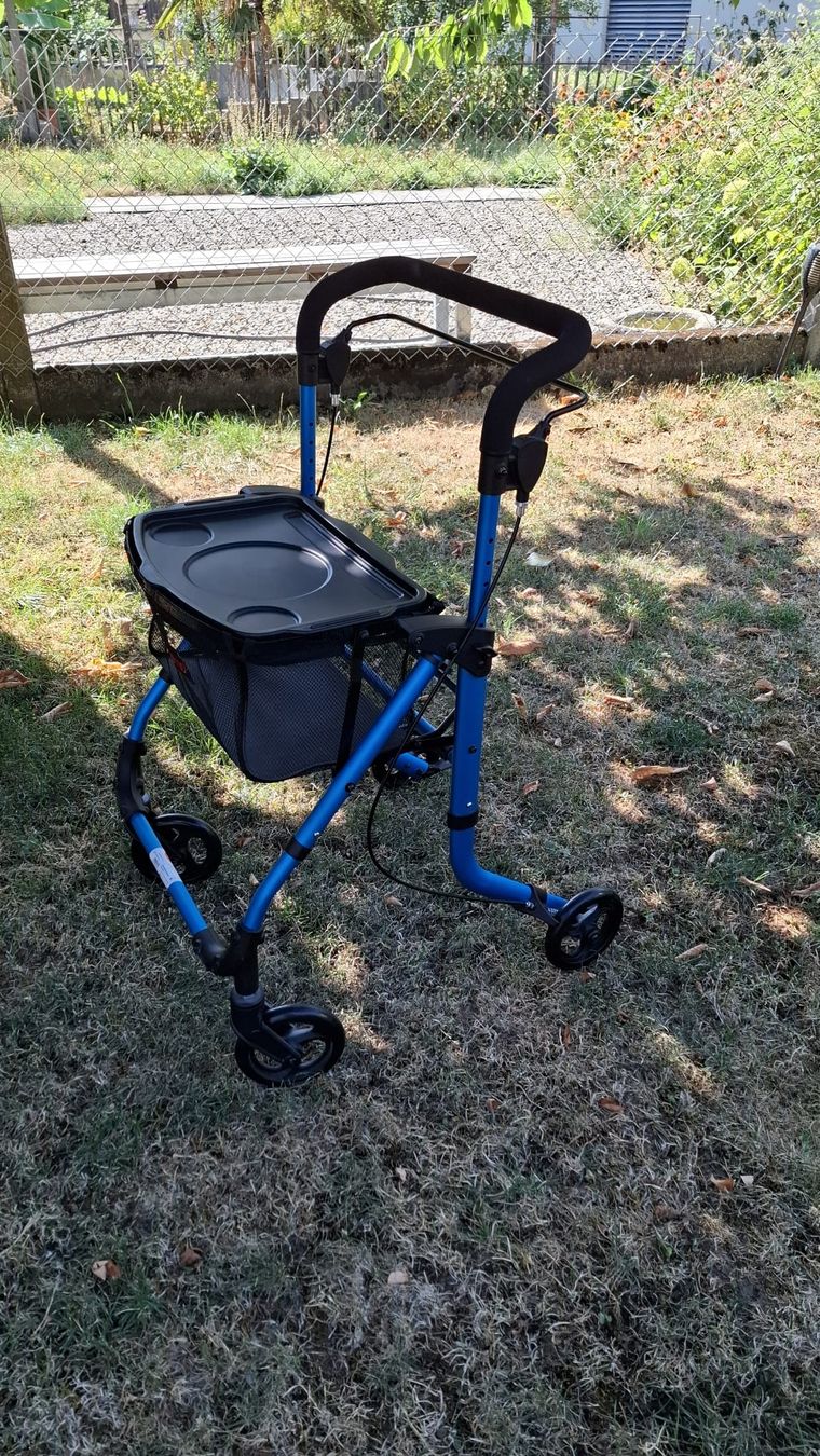 Ausili per la deambulazione: Rollator Actimo blau zusammenlegbar mit Tablett – Nuovo (secondo la descrizione) da Böbikon venduto da Sweetmilka