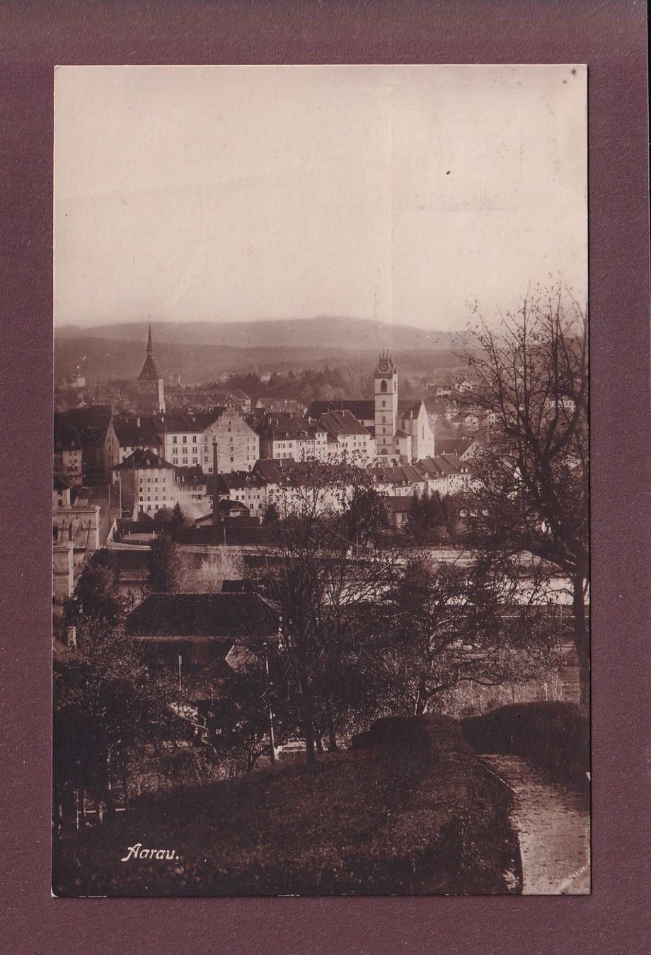 Cartoline postali: AARAU - Teilansicht - 1924 – Usato da Pully venduto da nicecards