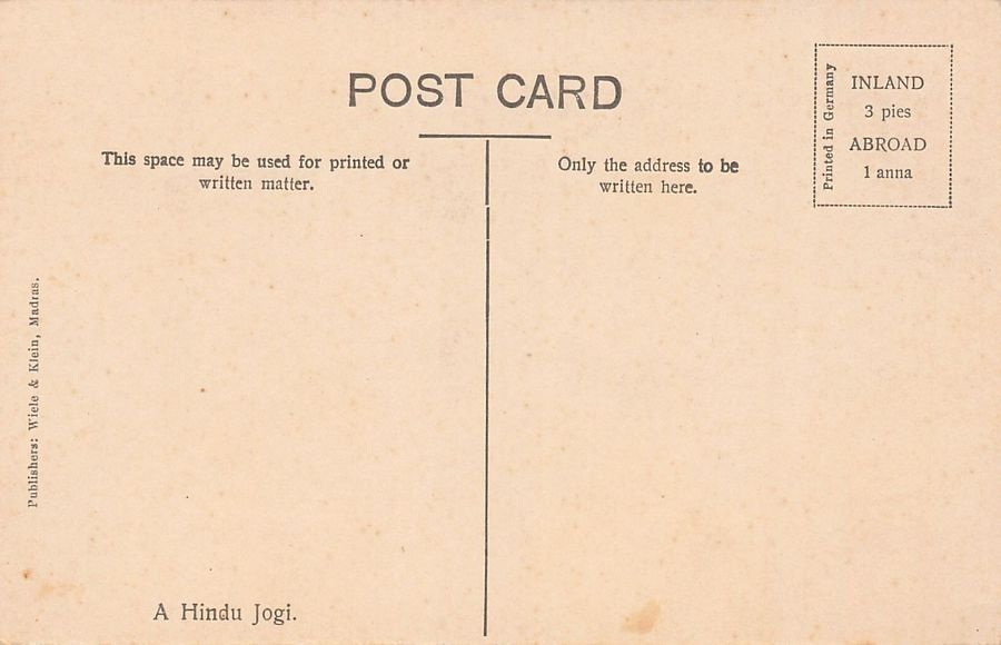 Cartoline postali: A Hindu Yogi, um 1930 – Usato da Frauenfeld venduto da POML 1