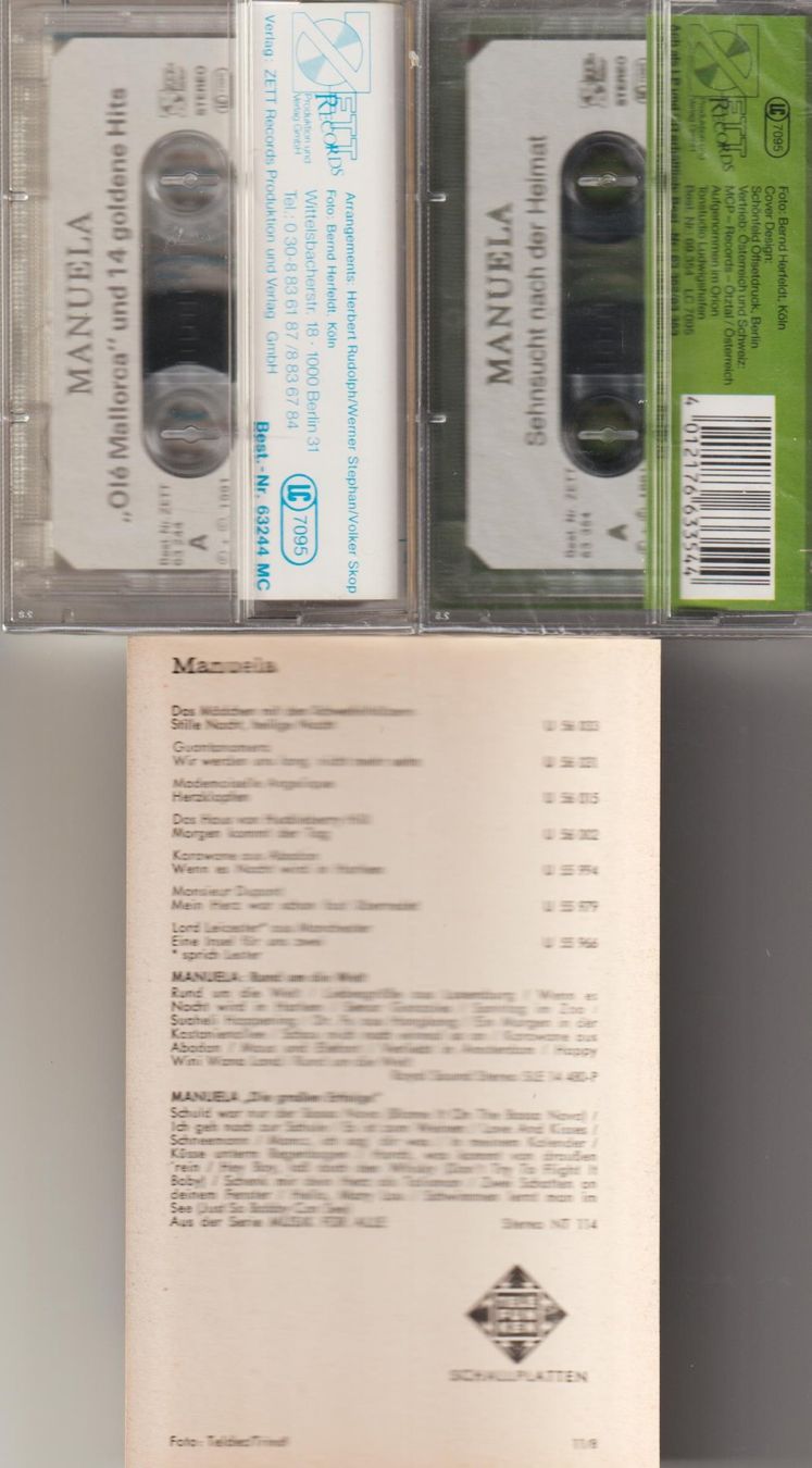 Cassettes audio: MANUELA Sammlung, 2 MCs + 1 Autogrammkarte – D'occasion à Zürich par Vinyl 1