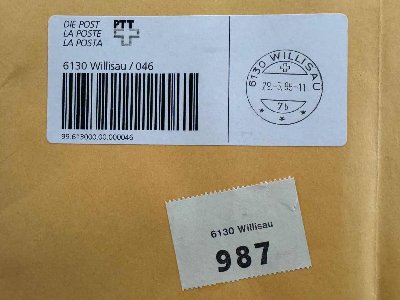 Tous les timbres: Technischer Barcode Pilotversuch PaketPost 2000 Testmarkt LU – D'occasion à Jegenstorf par lemur 1