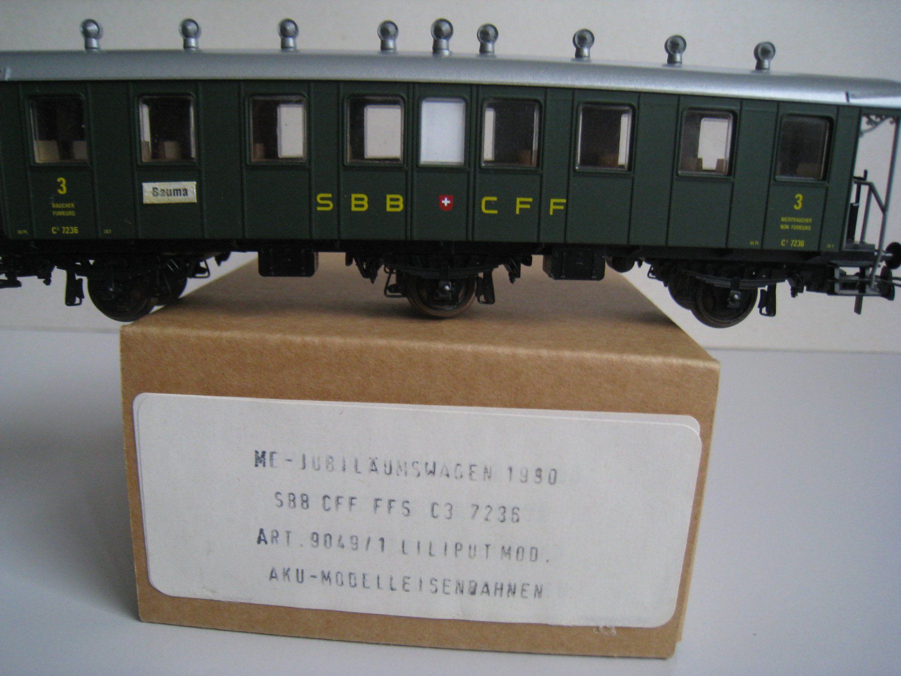 Modelleisenbahnen: AKU / Liliput C3 7236 der SBB, mit offener Plattform – Gebraucht aus Buchs ZH von swiss-train