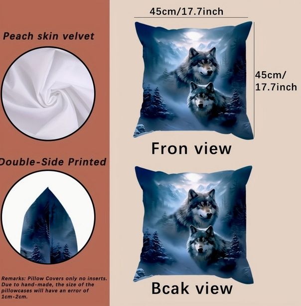 Biancheria da letto: Wunderschönes Wolf Rudel Kissenbezug 45x45cm – Nuovo (secondo la descrizione) da Bad Ragaz venduto da Schtupsi 1