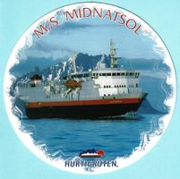 Postkarte Midnatsol (Mitternachtssonne) Hurtigruten