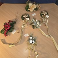 Weihnachtsdeko Set 6-teilig mit Sternen und Blumen gold