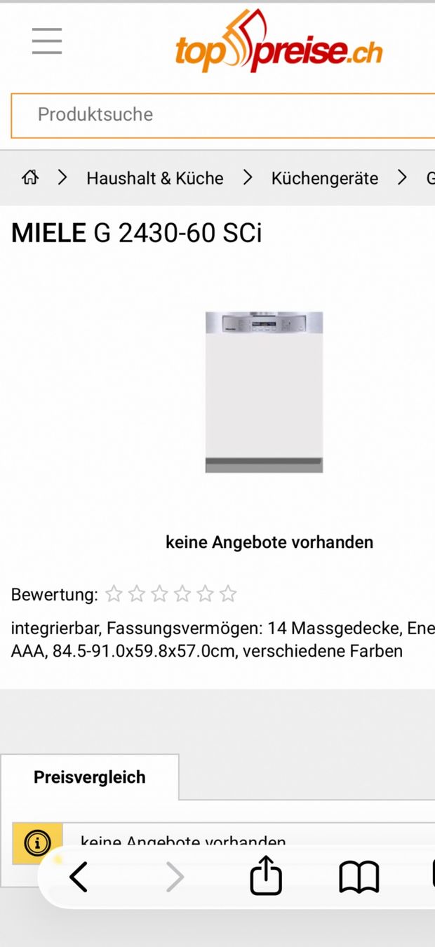 Geschirrspüler: Miele Geschirrspüler G 2430-60 SCI - – Gebraucht aus Rüdlingen von Lichee 6