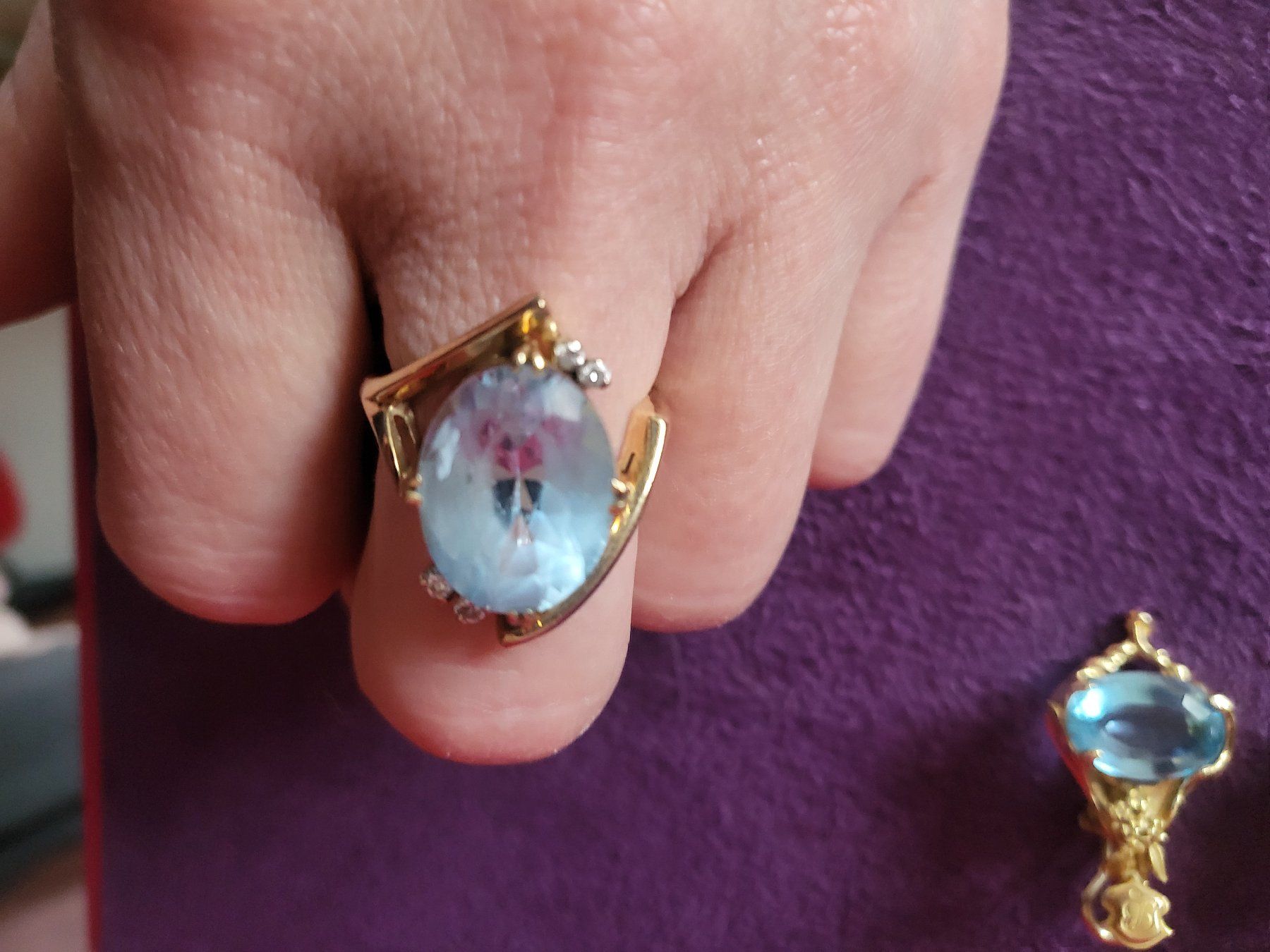 Sonstiger Schmuck: Gold Schmuckset: Ring und Ohrringe mit Topaz – Gebraucht aus Delémont von mvl_l76c 1