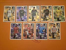 Lot de 10 cartes foot Topps Match Attax bonne condition