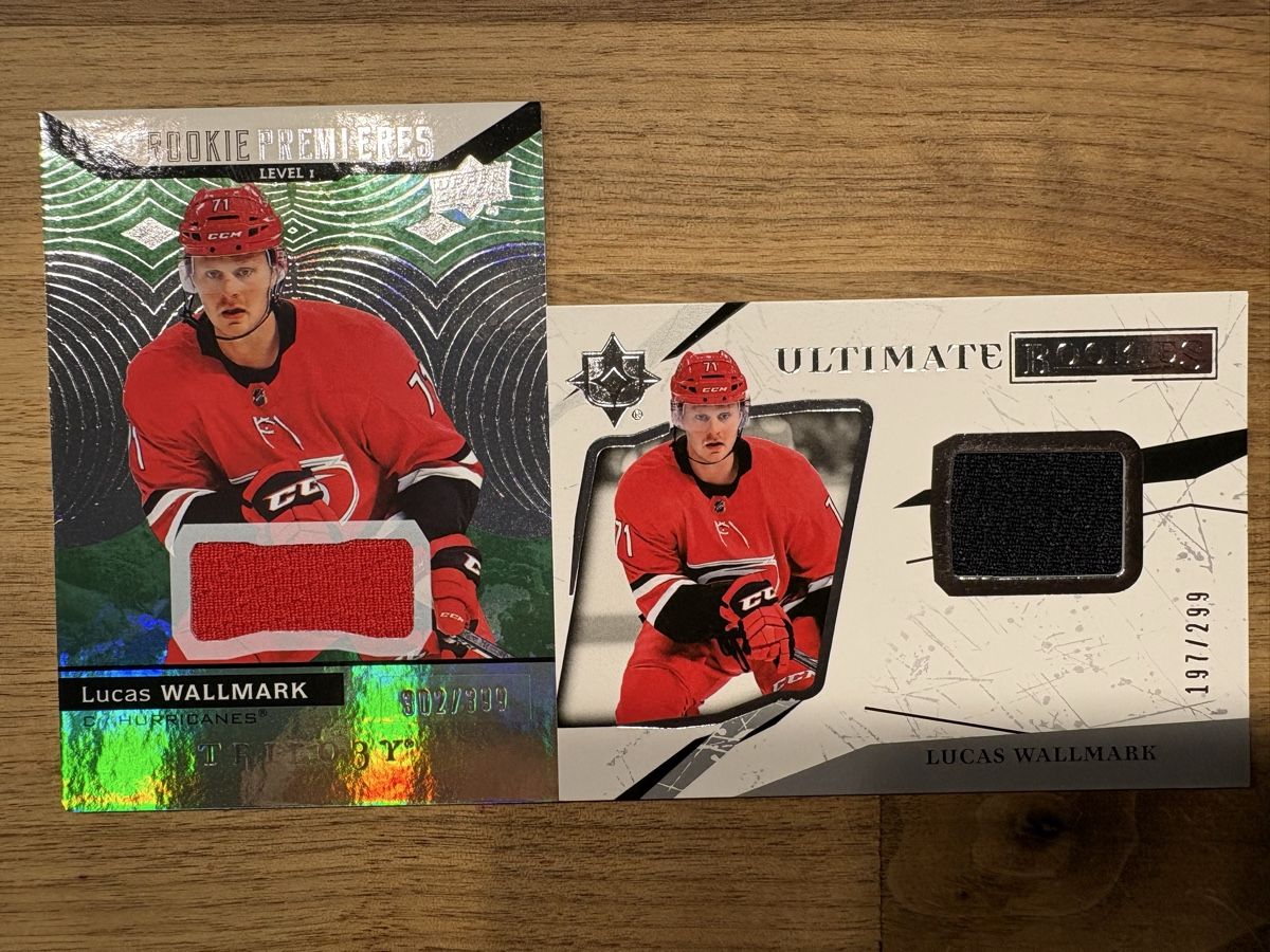 NHL Sammelbilder & Trading cards: 2 x Game Jersey Card Lucas Wallmark – Neu (gemäss Beschreibung) aus Uttigen von Brainbug