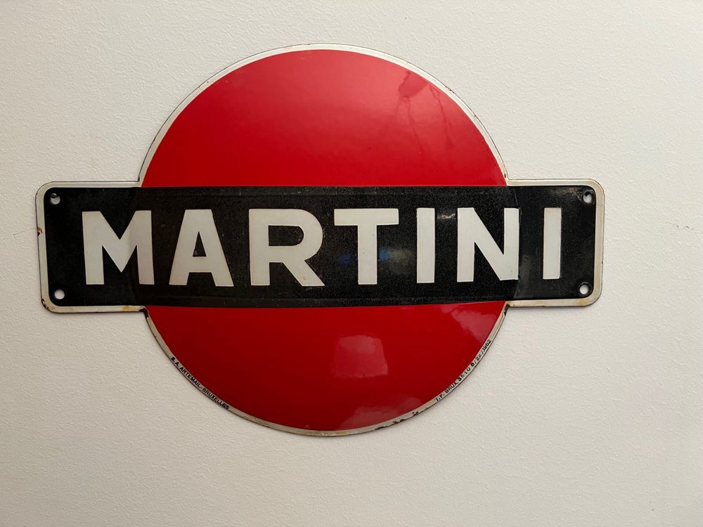 Emailreklame Martini & Martini Bianco rot und gelb 1952 Kaufen auf Ricardo
