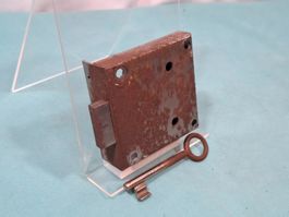 1 antikes Möbel Schloss mit Schlüssel DM5cm, DL (4153#MBS3)