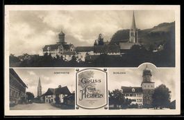 Herdern, Schloss, Dorfpartie und Teilans