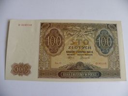 Seltene Banknote Polen 100 Zloty 1941, Wie Neu Zustand