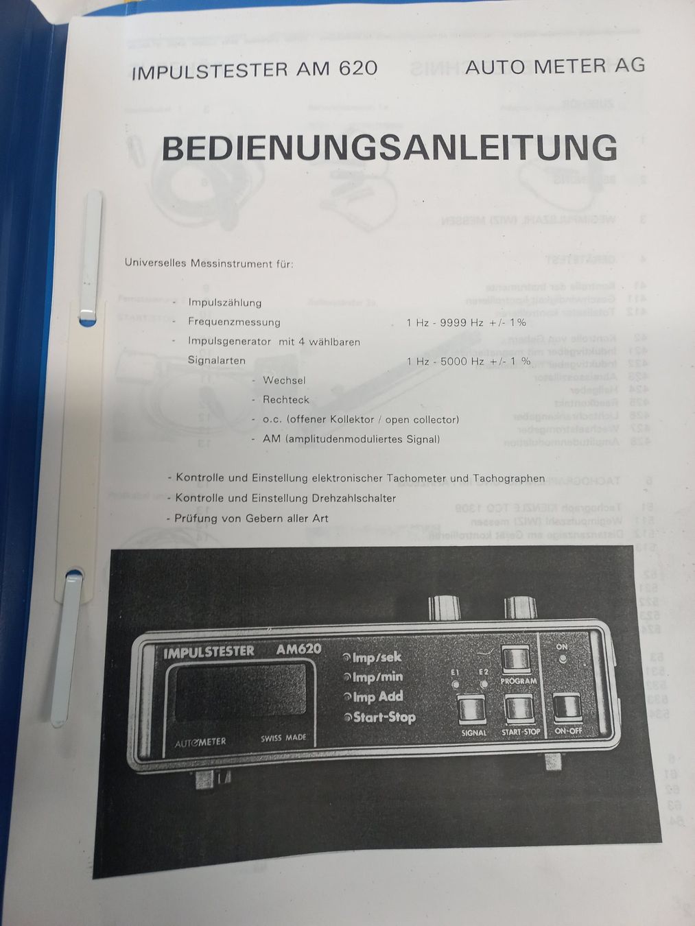 Misurare: Oldtimer Autometer Impulstester AM620 Tacho Tachograf Geber – Usato da Dulliken venduto da Dullikenlerchclassic 3