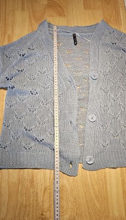 Chicorée Strickjacke Cardigan blau Gr. M Lochmuster