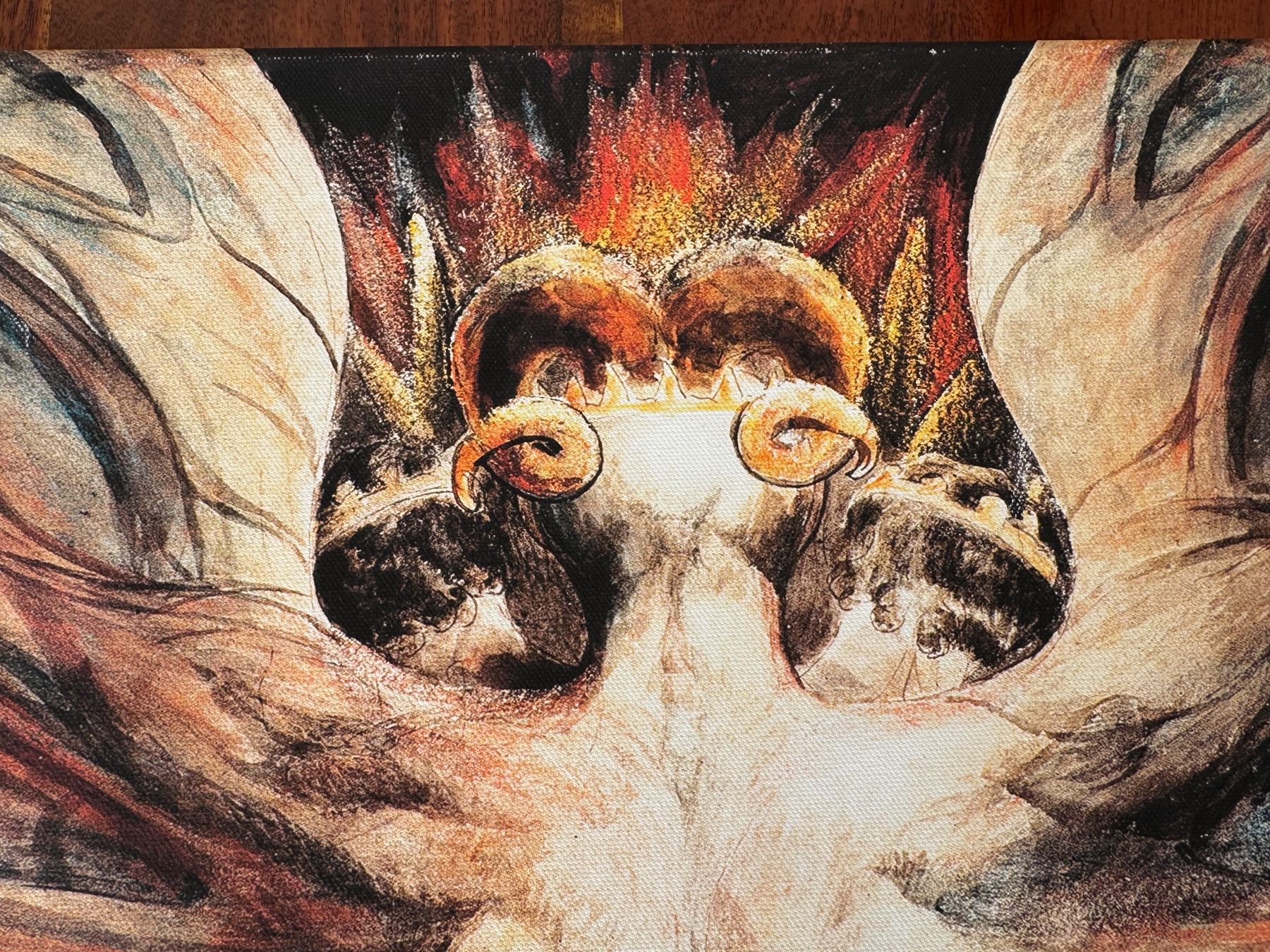 Foto & Immagini: BILD 50x60 CM, "..ROTER DRACHE ..",WILLIAM BLAKE, HOLZRAHMEN – Usato da Zürich venduto da rolo66 5