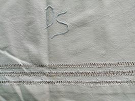 Vintage Leinen Bettwäsche mit Monogramm "DS"