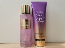 Victoria's Secret Set Love Spell Shimmer Body Spray + Lotion