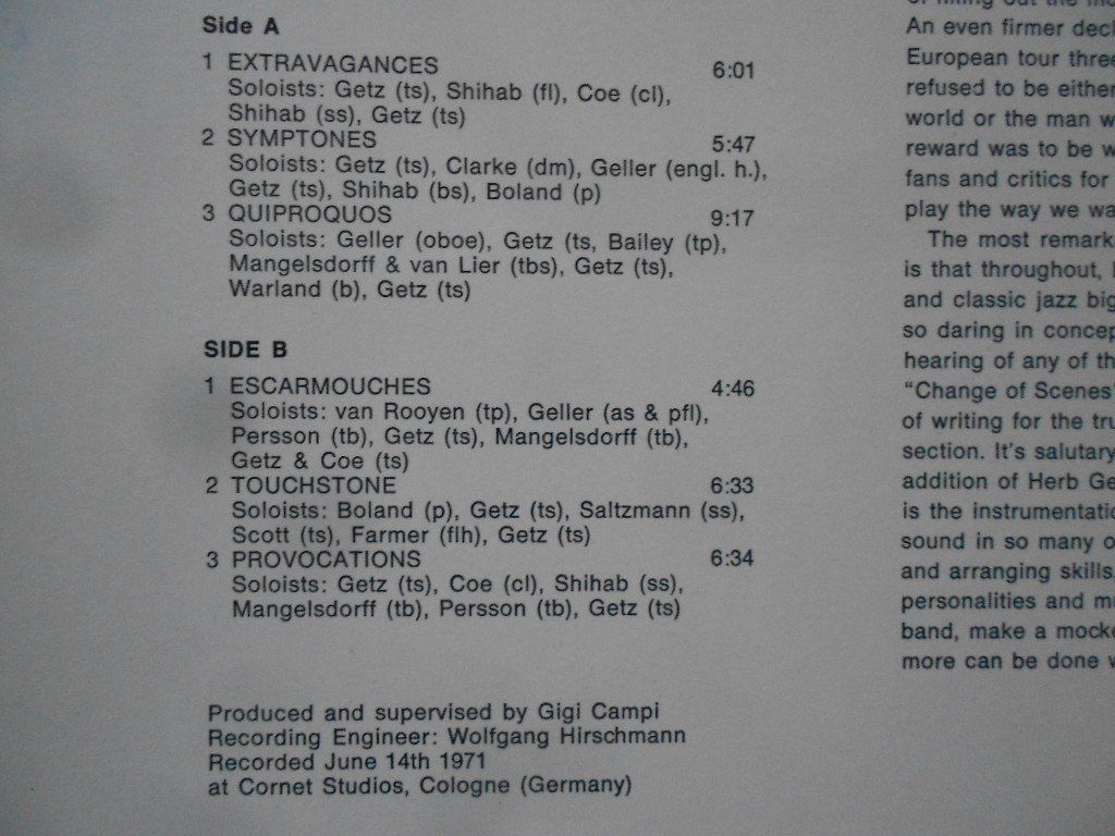 Dischi in vinile: STAN GETZ  -  CHANGE OF SCENES – Usato da Bex venduto da Giorgiob 3