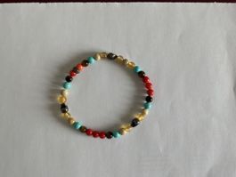 Thomas Sabo Perlenarmband bunt mit Totenkopf Elementen