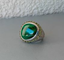 Ring mit Malachit und Peridot in Silber