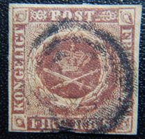 Dänemark Kat. 1 gest. 1851 Kat. 60 Euro