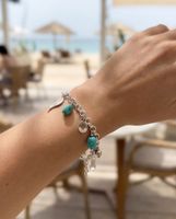 Bracelet charms, turquoise argent neuf