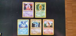 Pokemon Shadowless Karten 17 Stk. selten Base Set WOTC 1999