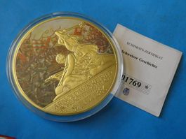 vergoldete Riesenmedaille PP 70 mm, Arnold Winkelried
