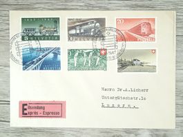 TR02 Enveloppe + Timbre Suisse 1947