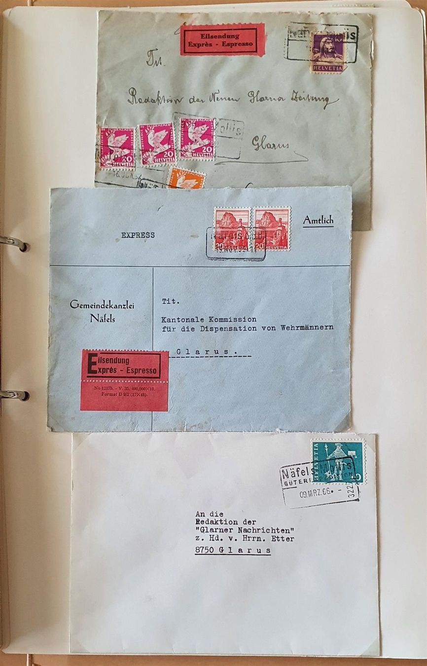 Alle Briefmarken: Sammlung Kanton Glarus im Ordner – Gebraucht aus Kreuzlingen von Rschweiz1 8