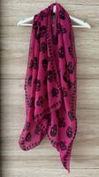 Pinker Schal mit Totenkopf Muster