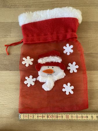 Geschenkssäckli Schneemann rot
