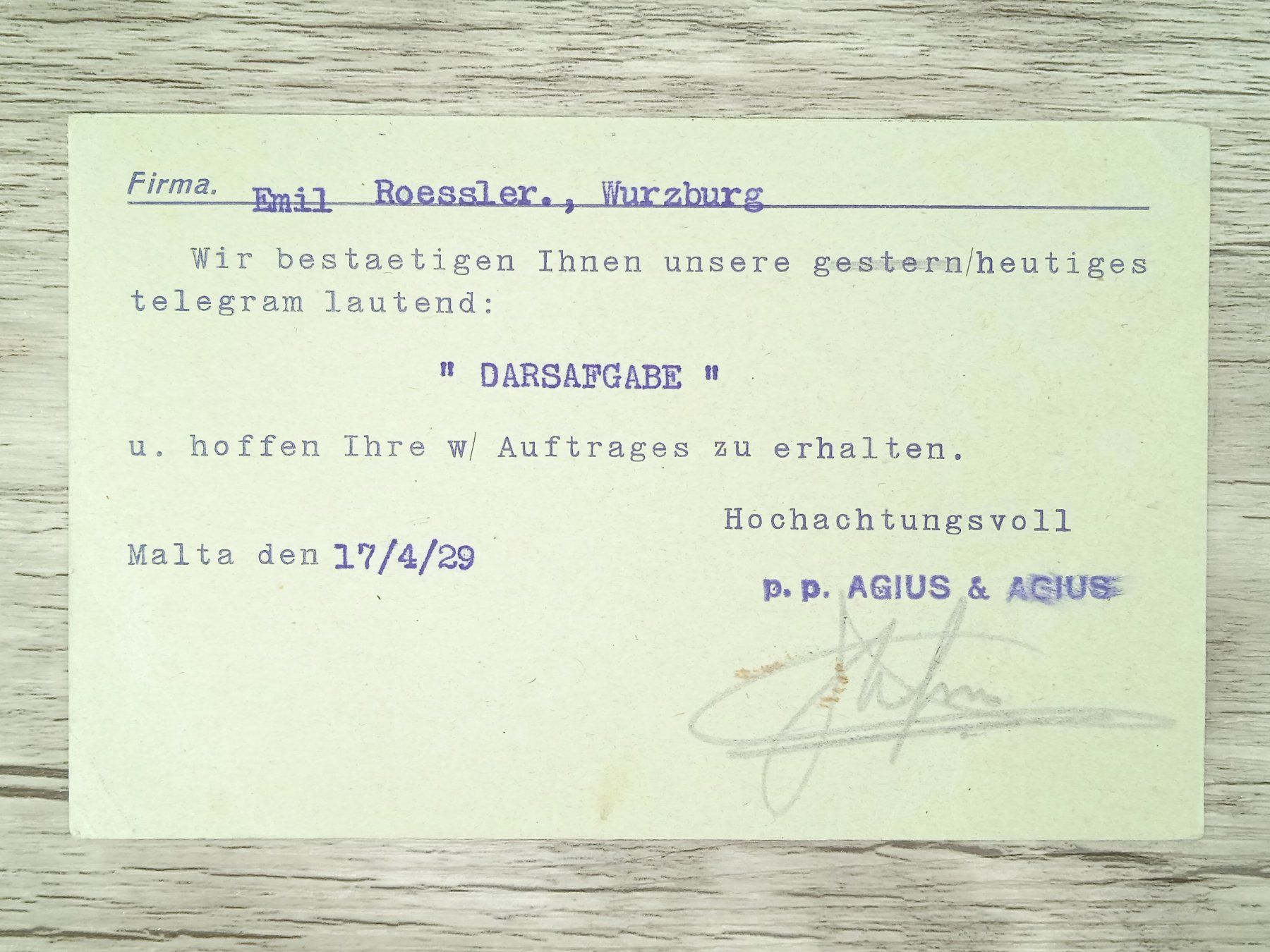 Alle Briefmarken: TR76 Carte Postale + Timbre Malte 1929 – Gebraucht aus Cousset von Patrick_Collections 1
