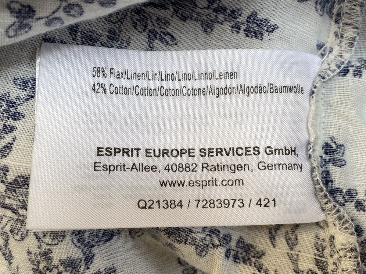 Esprit Camicette: Esprit Top, Leinen, 38, blau-weiss Blumenmuster – Nuovo (secondo la descrizione) da Buochs venduto da H16 7