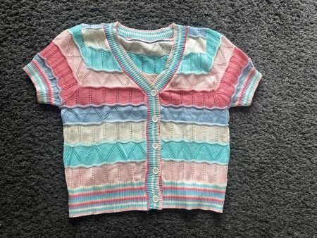 Pastell Strickjacke, Missoni -Style,Gr.Xs-S